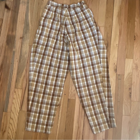 Simons Plaid Baggy Mustard Yellow Trousers - size S - brand new - Picture 3 of 3